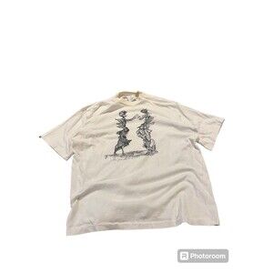 Vintage Salvador Dali Art T Shirt Size Large White Made In Spain 90s